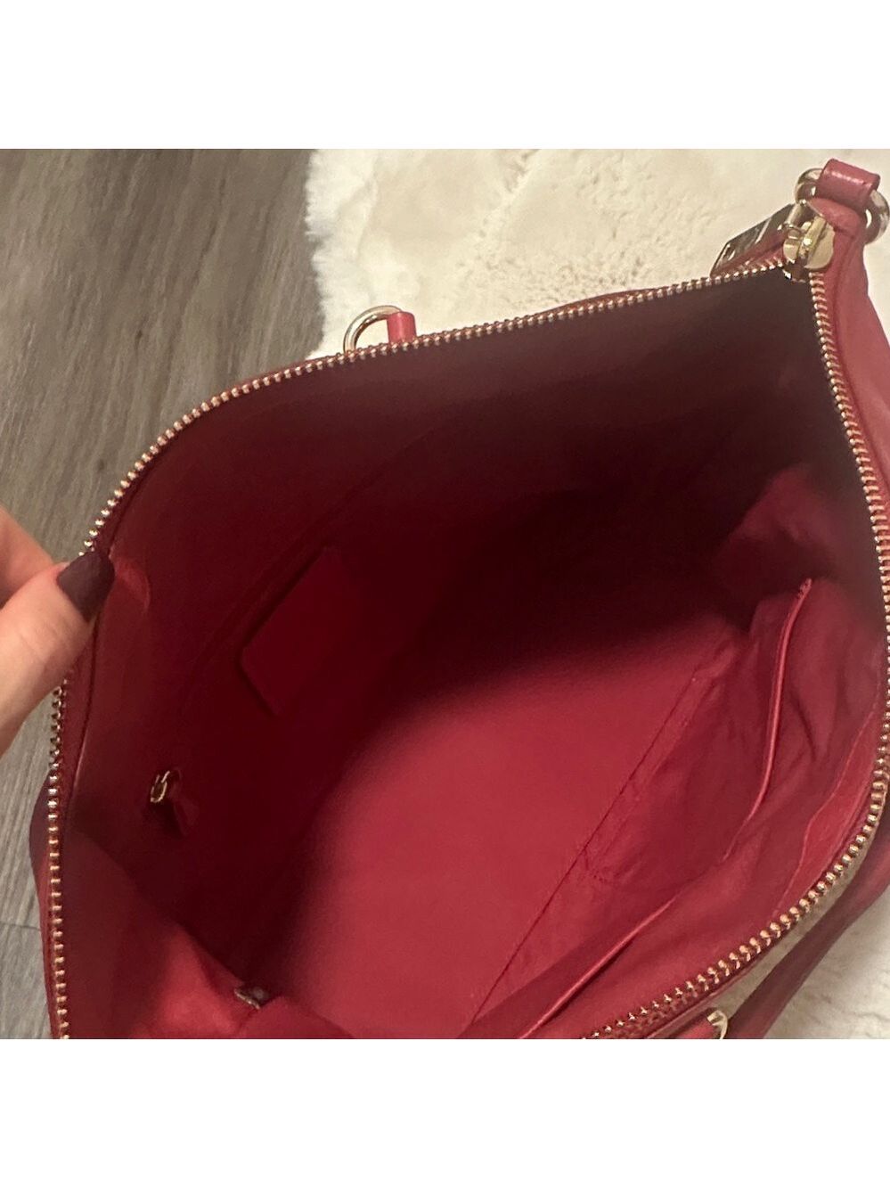 Coach Red Leather Shoulder Bag - Picture 6 of 6
